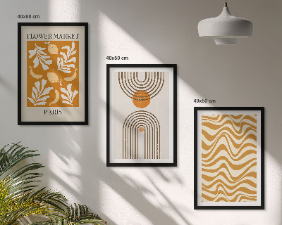 Cadre photo mural Affiches à motifs végétaux géométriques