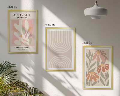 Lot de 3 tableaux pour salon Formes végétales abstraites