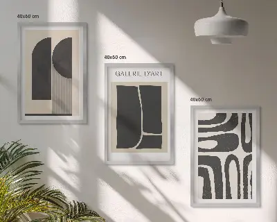 Cadre photo mural avec affiches minimalistes abstraites