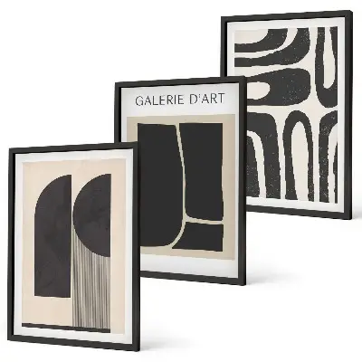 Cadre photo mural avec affiches minimalistes abstraites