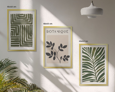 Lot de 3 tableaux pour salon Minimalisme bohème botanique