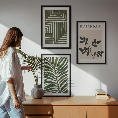 Lot de 3 tableaux pour salon Minimalisme bohème botanique