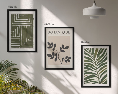 Lot de 3 tableaux pour salon Minimalisme bohème botanique