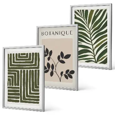 Lot de 3 tableaux pour salon au style minimalisme bohème botanique