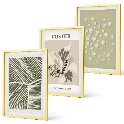 Cadre photo mural avec motifs végétaux discrets