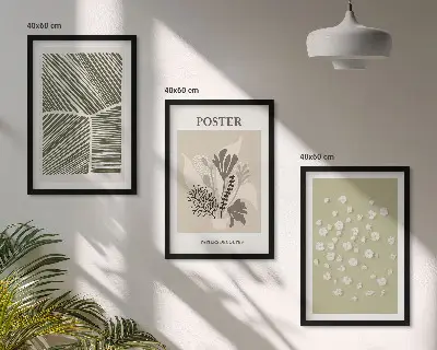 Cadre photo mural avec motifs végétaux discrets
