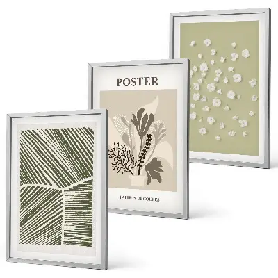 Cadre photo mural avec motifs végétaux discrets