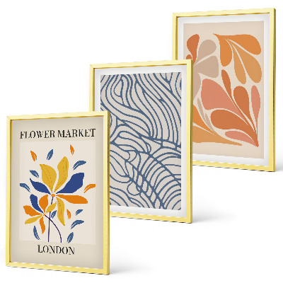 Lot de 3 tableaux pour salon Fleurs abstraites modernes