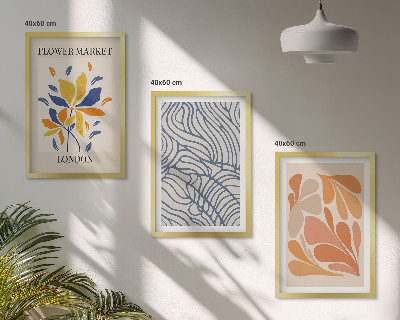 Lot de 3 tableaux pour salon Fleurs abstraites modernes