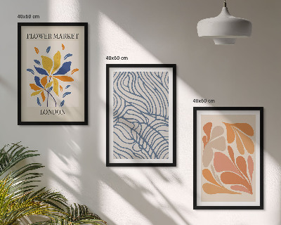 Lot de 3 tableaux pour salon Fleurs abstraites modernes