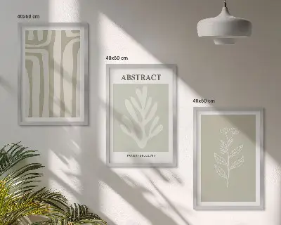 Cadre photo mural avec motifs végétaux abstraits