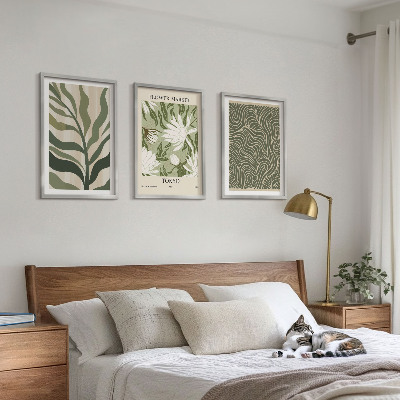 Lot de 3 tableaux pour salon Motifs végétaux, décorations bohèmes