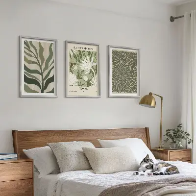 Lot de 3 tableaux pour salon motifs végétaux et décorations bohèmes
