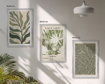 Lot de 3 tableaux pour salon Motifs végétaux, décorations bohèmes