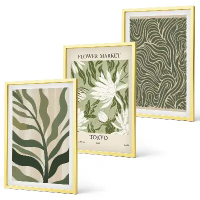 Lot de 3 tableaux pour salon motifs végétaux et décorations bohèmes