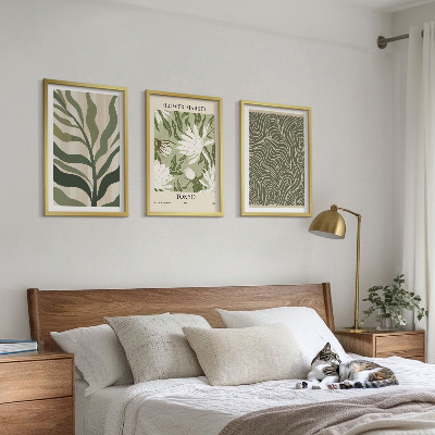 Lot de 3 tableaux pour salon Motifs végétaux, décorations bohèmes