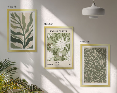 Lot de 3 tableaux pour salon Motifs végétaux, décorations bohèmes