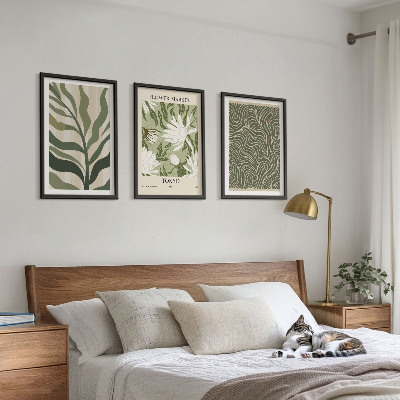 Lot de 3 tableaux pour salon Motifs végétaux, décorations bohèmes