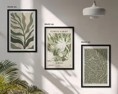 Lot de 3 tableaux pour salon motifs végétaux et décorations bohèmes