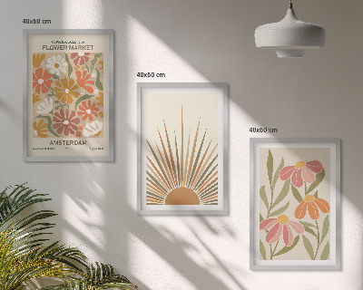 Lot de 3 tableaux pour salon Tournesols pastel