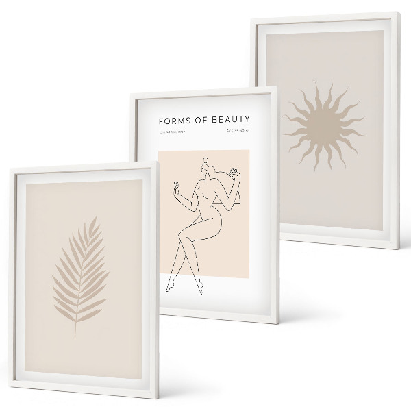 Lot de 3 tableaux pour salon Une collection de formes minimalistes