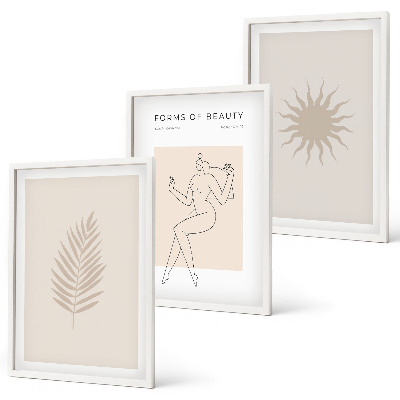 Lot de 3 tableaux pour salon Une collection de formes minimalistes