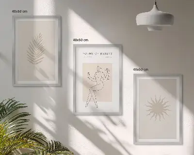 Lot de 3 tableaux pour salon collection de formes minimalistes