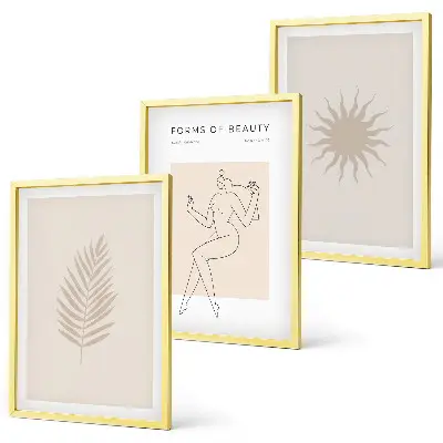 Lot de 3 tableaux pour salon collection de formes minimalistes