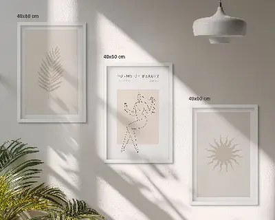 Lot de 3 tableaux pour salon collection de formes minimalistes
