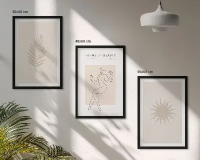 Lot de 3 tableaux pour salon collection de formes minimalistes