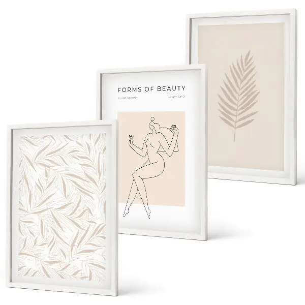 Cadre photo mural avec motifs botaniques minimalistes