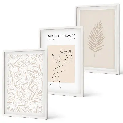 Cadre photo mural avec motifs botaniques minimalistes