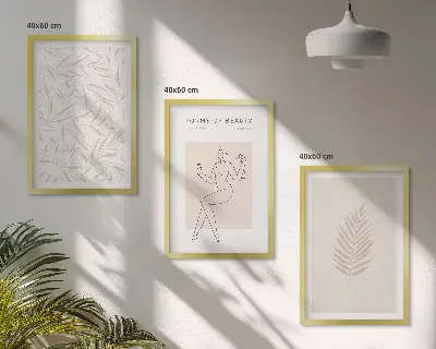 Cadre photo mural avec motifs botaniques minimalistes