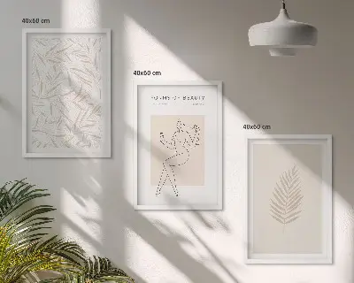 Cadre photo mural avec motifs botaniques minimalistes