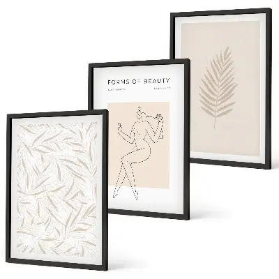 Cadre photo mural avec motifs botaniques minimalistes