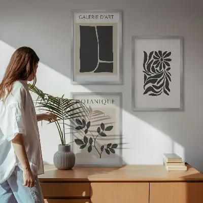 Cadre photo mural à motifs végétaux abstraits
