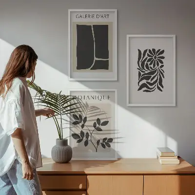Cadre photo mural à motifs végétaux abstraits