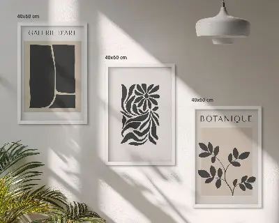Cadre photo mural à motifs végétaux abstraits