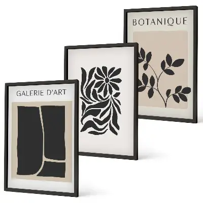 Cadre photo mural à motifs végétaux abstraits