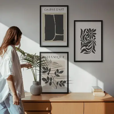 Cadre photo mural à motifs végétaux abstraits