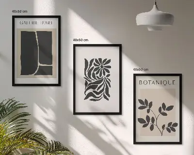 Cadre photo mural à motifs végétaux abstraits