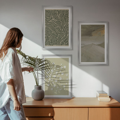 Cadre photo mural Motifs floraux abstraits ondulés