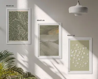 Cadre photo mural avec motifs floraux abstraits ondulés