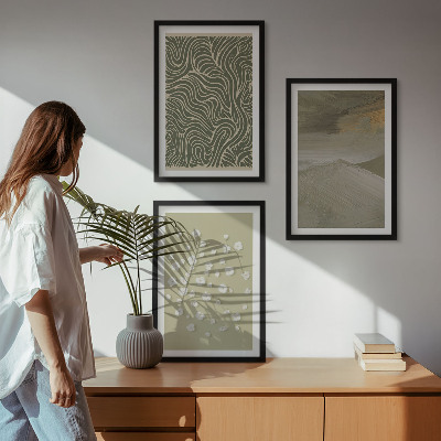 Cadre photo mural Motifs floraux abstraits ondulés