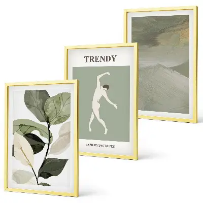 Cadre photo mural avec motifs abstraits de silhouettes de plantes