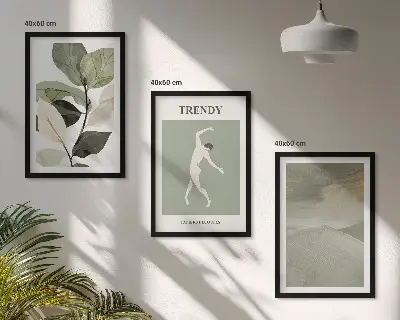 Cadre photo mural avec motifs abstraits de silhouettes de plantes