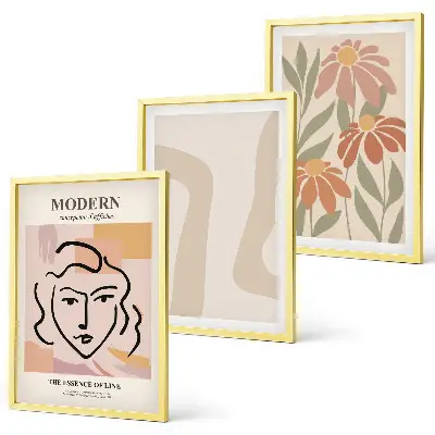 Tableaux Femme abstraite moderne lot de 3 décorations pour le salon