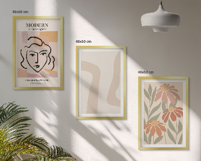 Lot de 3 tableaux pour salon Femme abstraite moderne