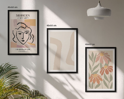 Lot de 3 tableaux pour salon Femme abstraite moderne