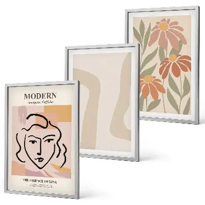 Tableaux Femme abstraite moderne lot de 3 décorations pour le salon